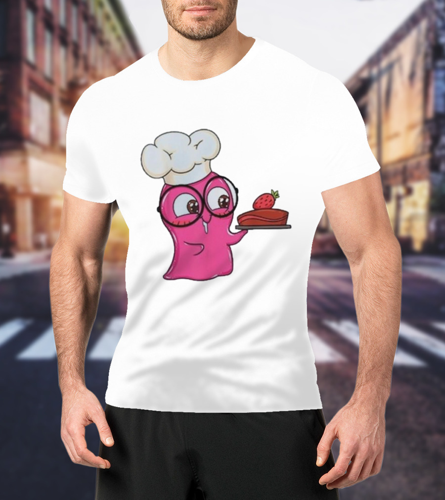 Slime Sam Chef With Cake And Strawberry T-Shirt