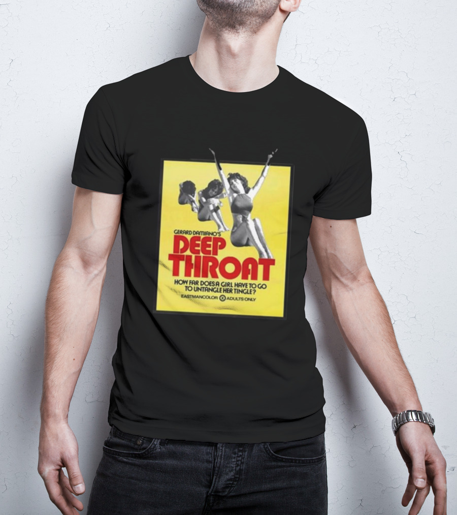 Gerard Damiano’s Deep Throat How Far Does A Girl Have To Go To Untangle Her Tingle? Eastmancolor Adults Only T-Shirt