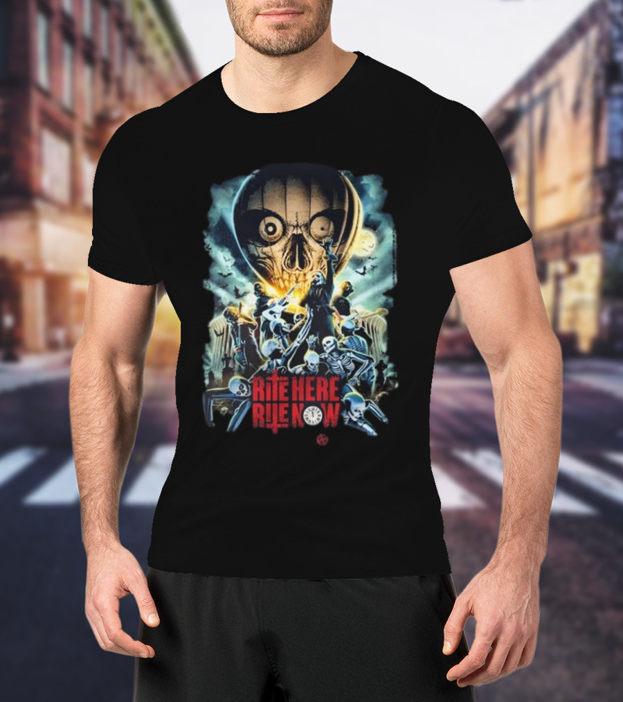 Papa Emeritus IV Rite Here Rite Now Limited Haunting Cinemas Worldwide Skeleton Skull Moon Bats T-Shirt
