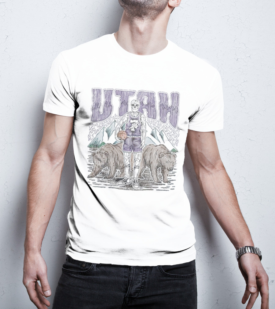 Utah Dead Threads Basketball Bears Mountains T-Shirt