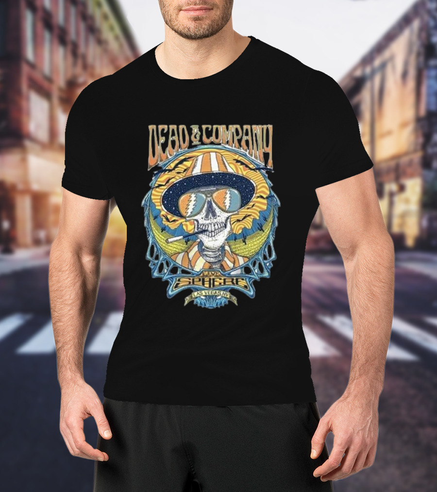 Dead And Company Live Sphere Las Vegas Sun Hat Skull T-Shirt