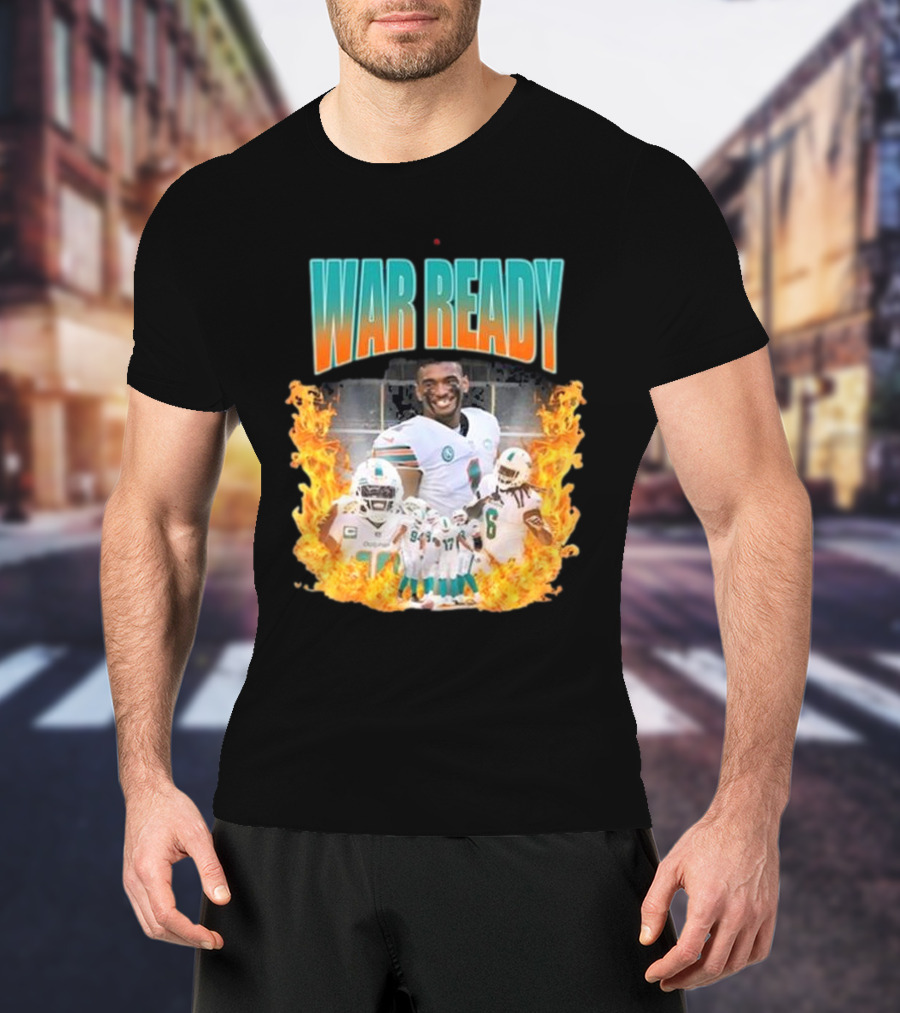 War Ready Jaylen Waddle Dolfan Players Flames T-Shirt