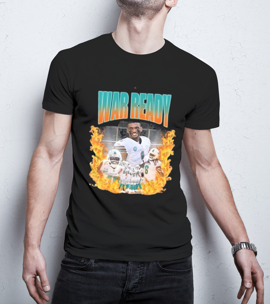 War Ready Jaylen Waddle Dolfan Players Flames T-Shirt