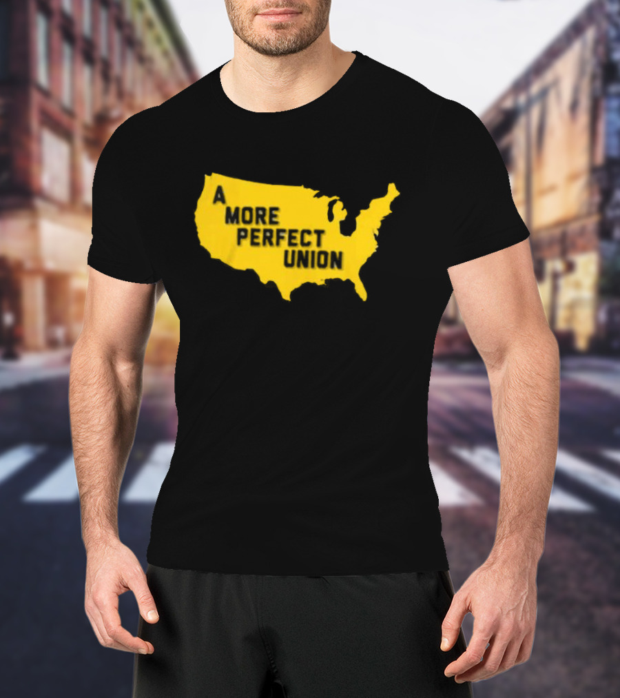 Michigan Wolverines A More Perfect Union Map T-Shirt