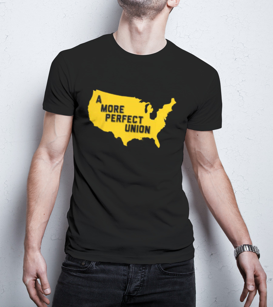 Michigan Wolverines A More Perfect Union Map T-Shirt