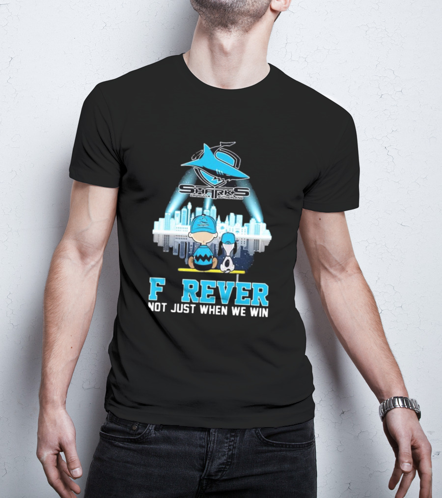 Peanut Snoopy Charlie Brown Cronulla Sutherland Sharks Forever Not Just When We Win T-Shirt