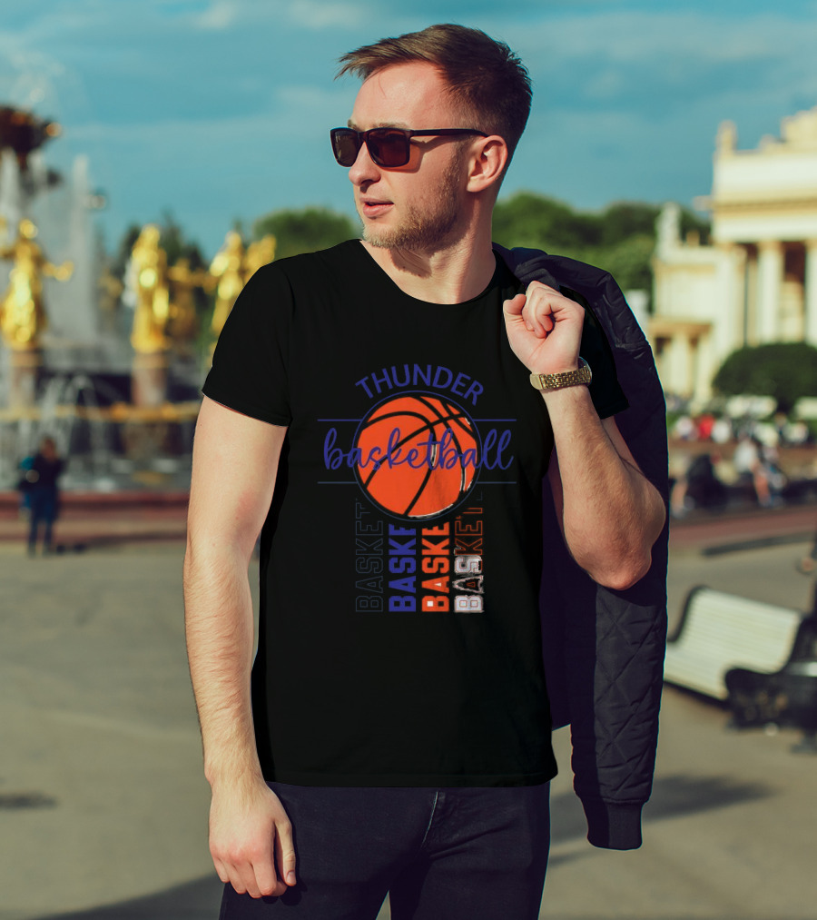 Thunder Basketball Basket Baskebasketbasket T-Shirt