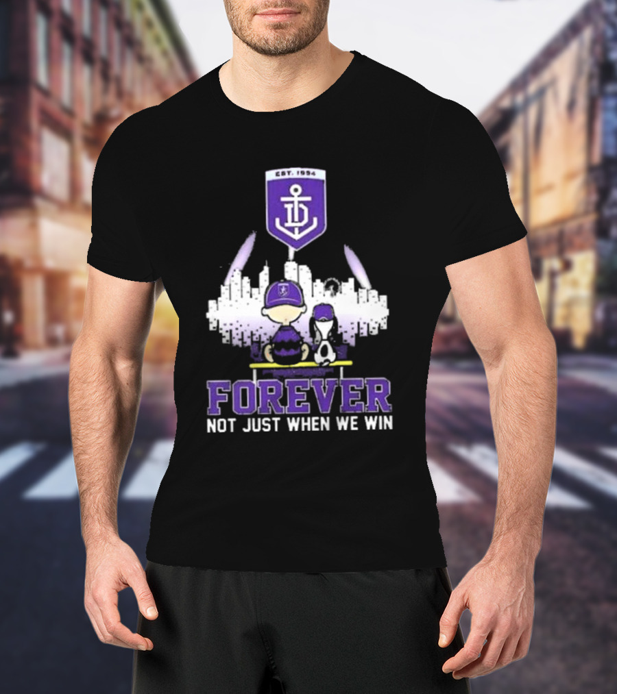 Peanuts Snoopy And Charlie Brown Fremantle Dockers Forever Not Just When We Win T-Shirt