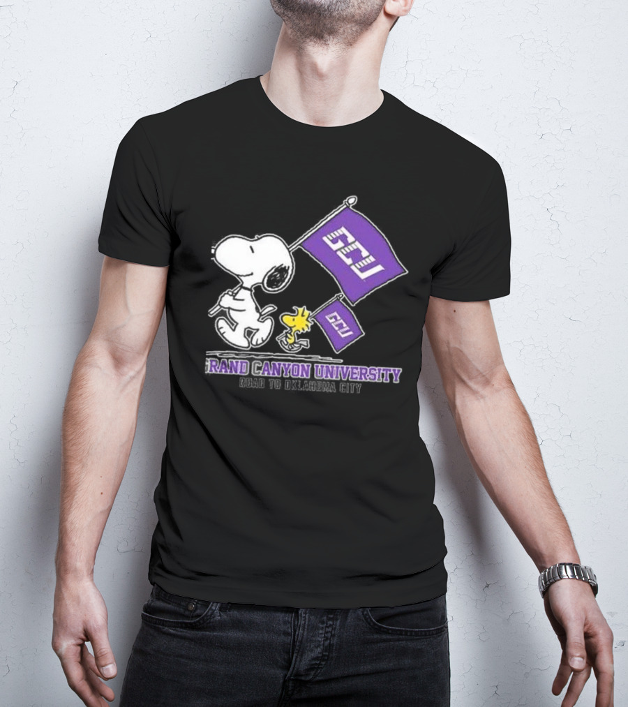 Snoopy GCU Road To Oklahoma City Grand Canyon University Peanuts Woodstock T-Shirt