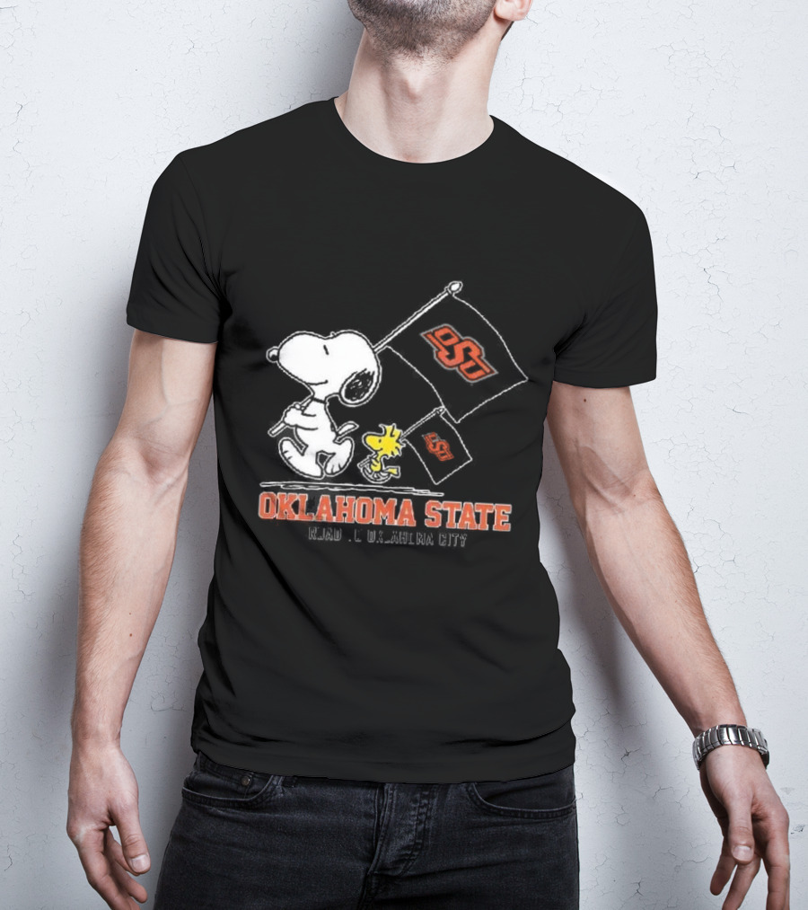 Snoopy Woodstock Oklahoma State OSU Road To Oklahoma City T-Shirt