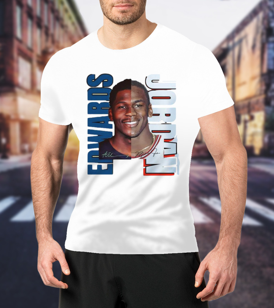 Edwards Jordan Basketball Signatures Split Face T-Shirt