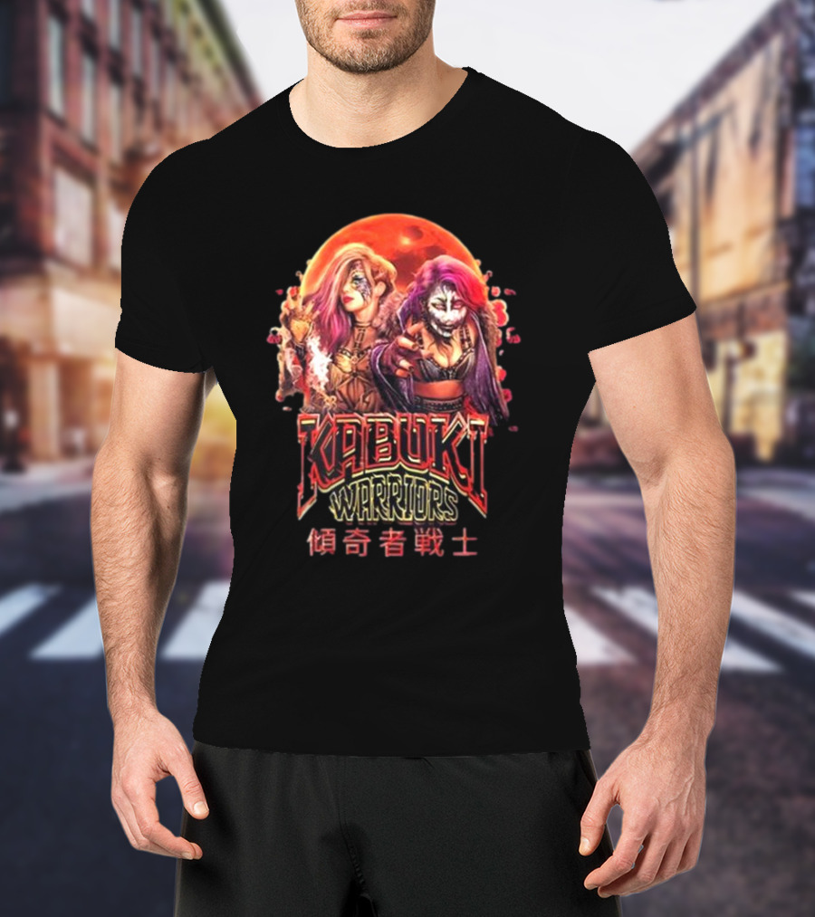 Kabuki Warriors Blood Moon Asuka Kanji Text T-Shirt