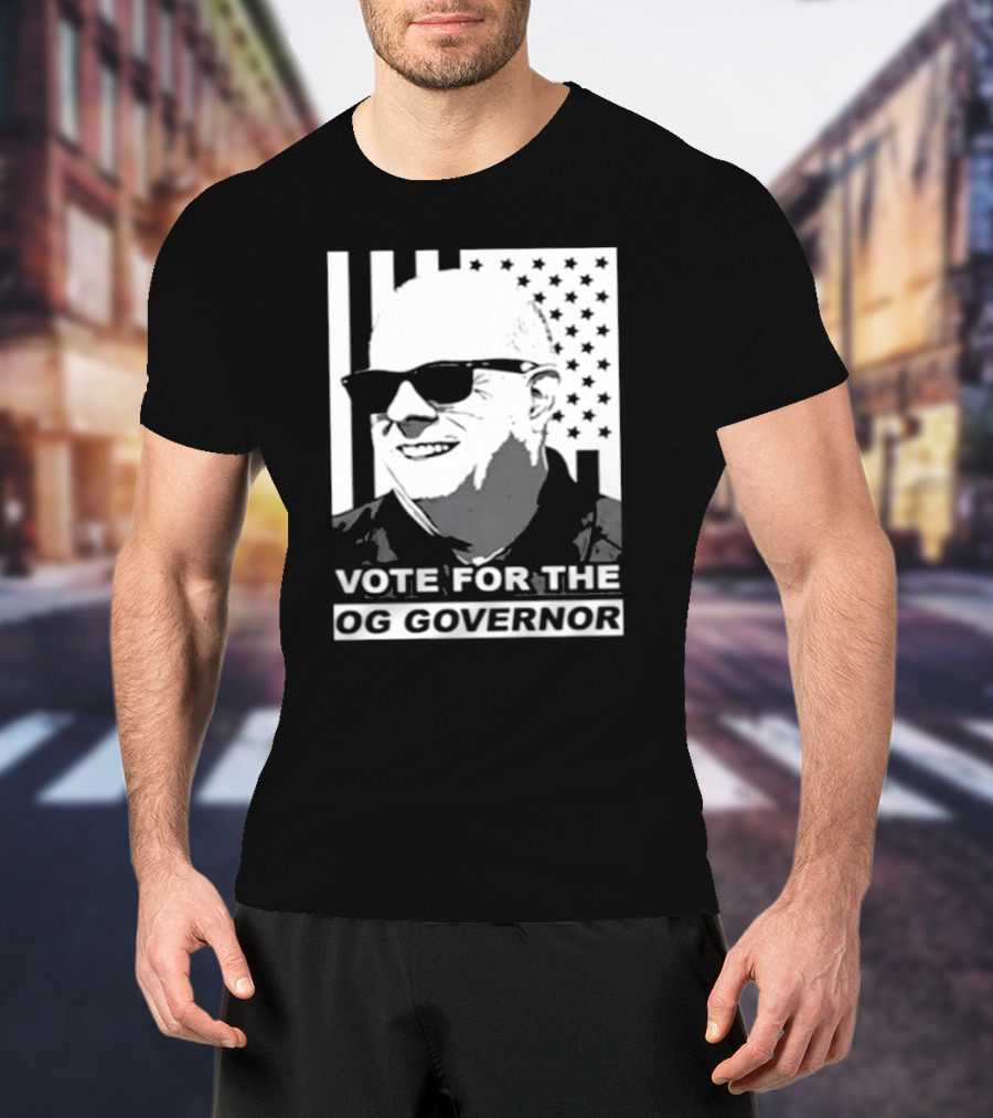 Vote For The OG Governor Larry Hogan With American Flag Background T-Shirt