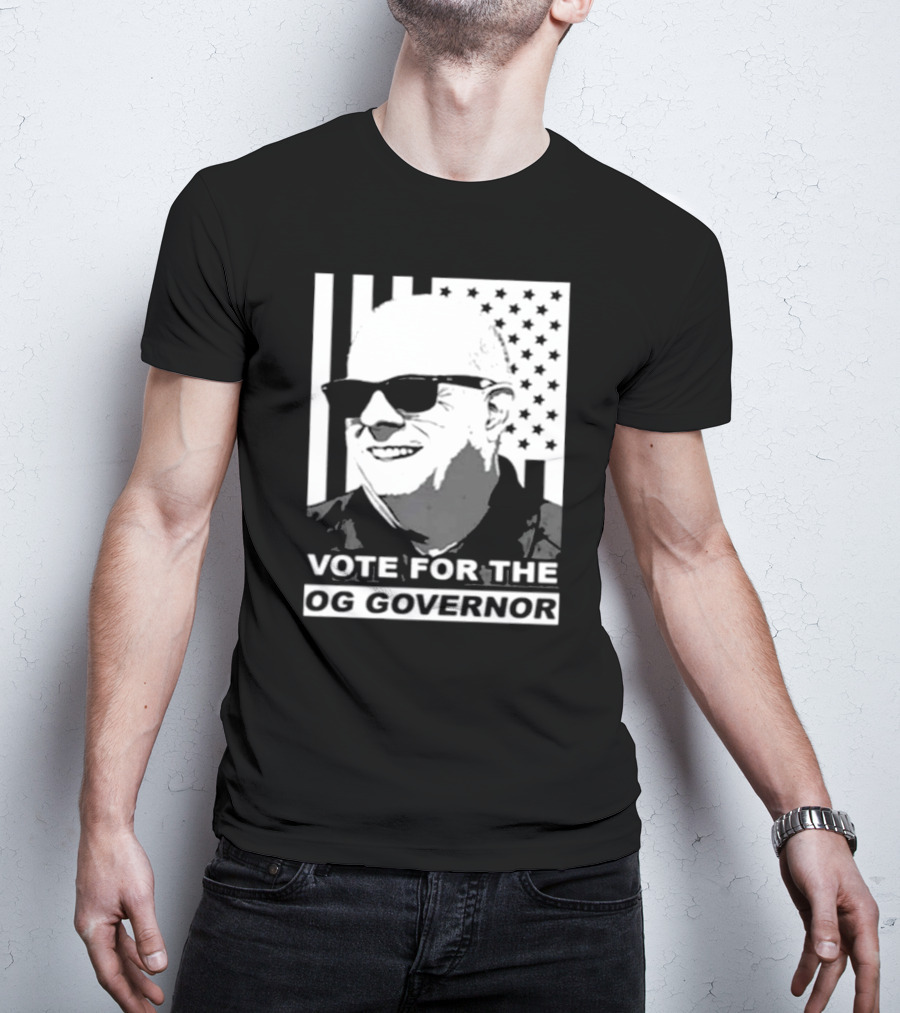 Vote For The OG Governor Larry Hogan With American Flag Background T-Shirt