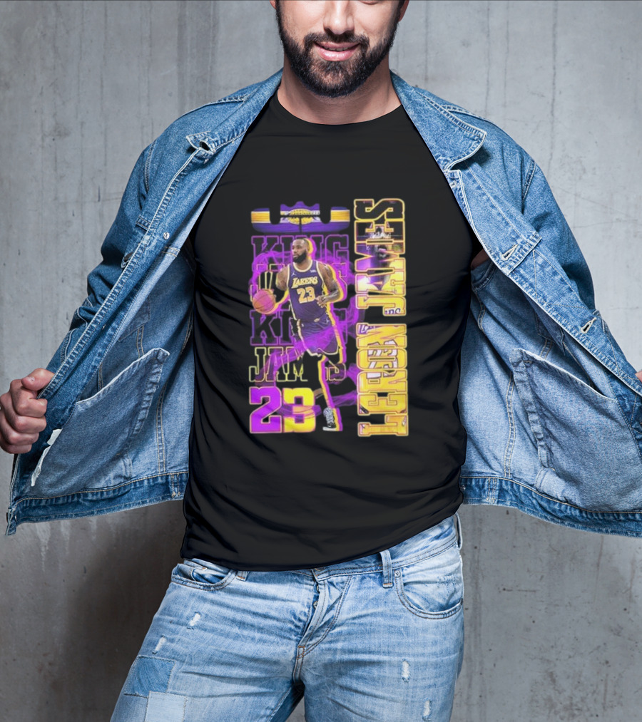 King LeBron James No. 23 Los Angeles Lakers True King Fan T-Shirt