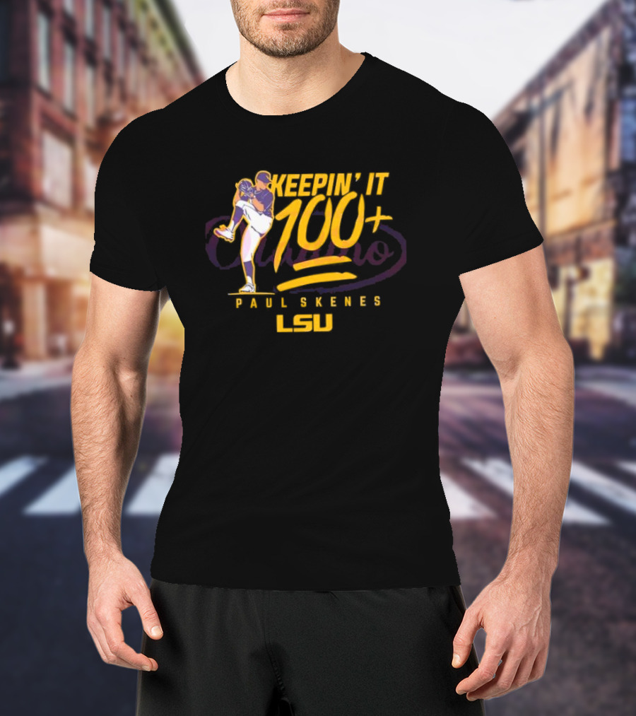 LSU Baseball Paul Skenes Keepin It 100+ T-Shirt