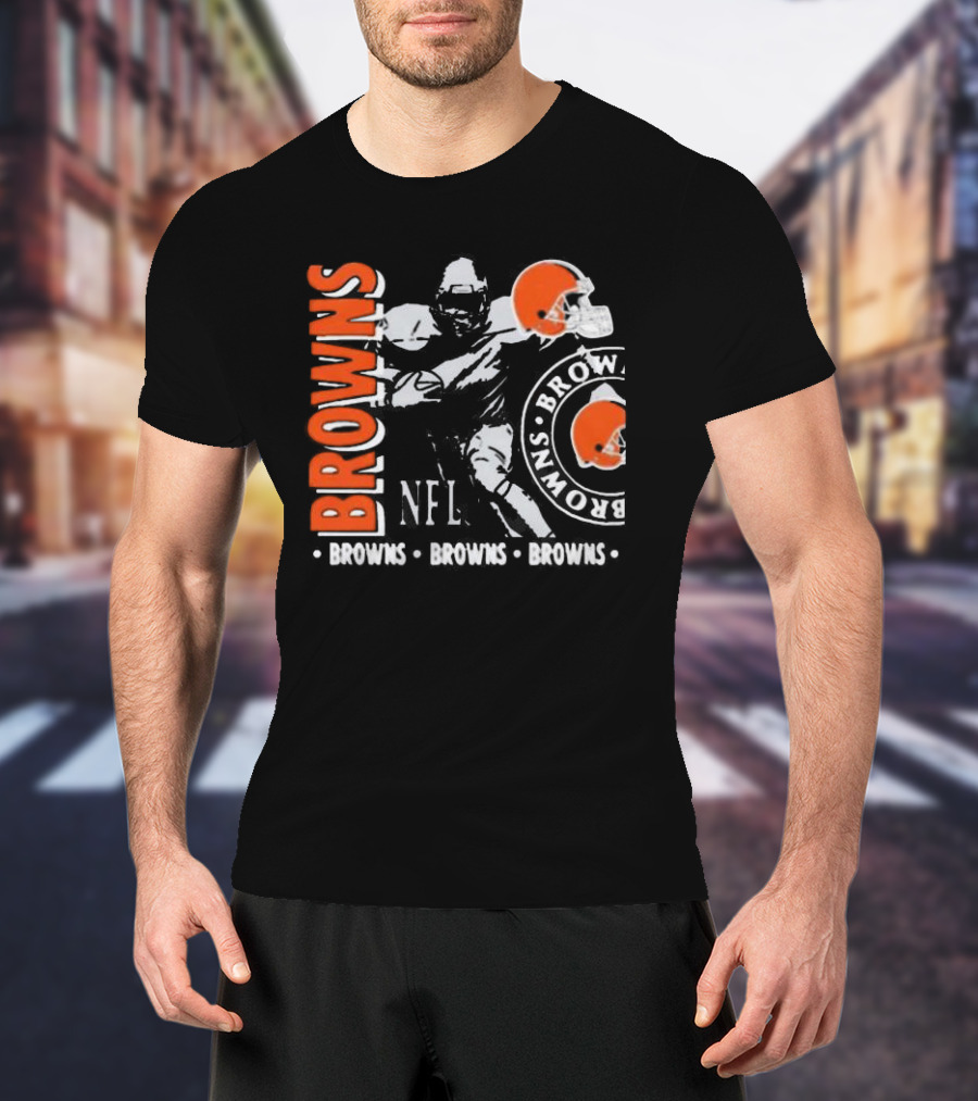 Cleveland Browns NFL Helmet And Player Browns Browns Browns T-Shirt