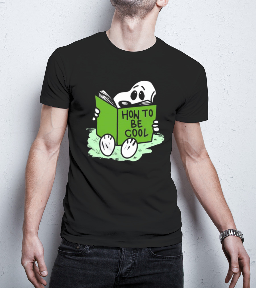 Snoopy Reading How To Be Cool Book Peanuts Comic Strip T-Shirt