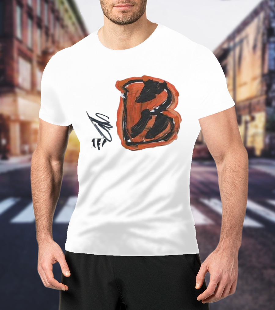 Jermaine Burton Cincinnati Bengals Paint Tri-Blend B T-Shirt