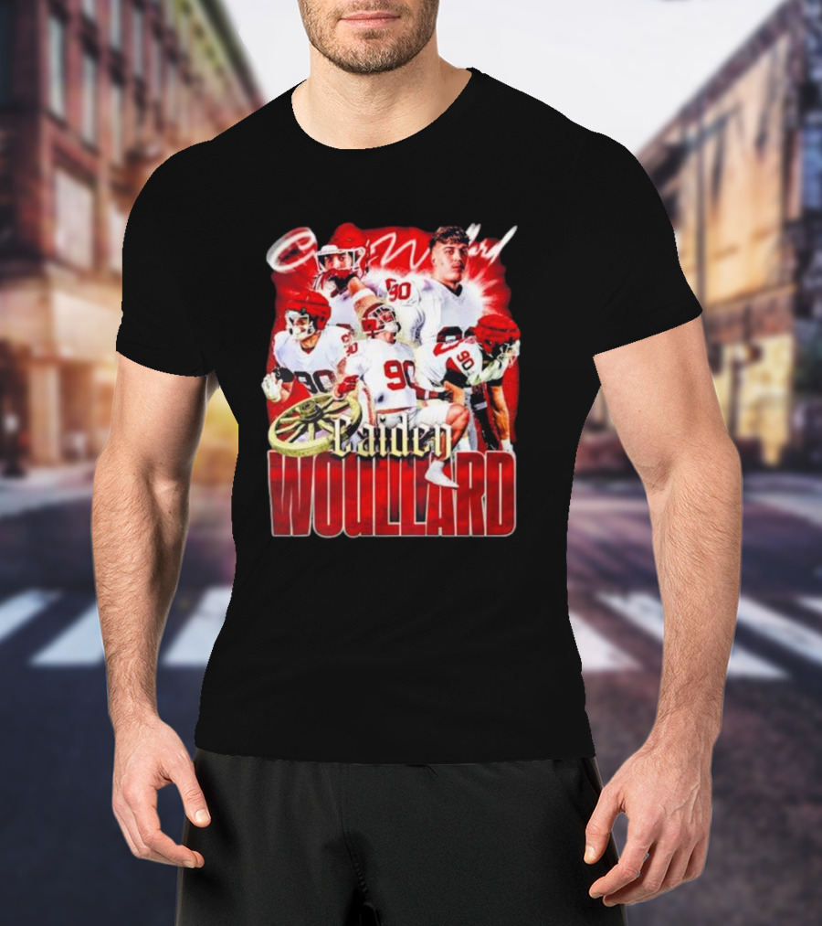 Caiden Wouillard 90 Football Action Collage T-Shirt