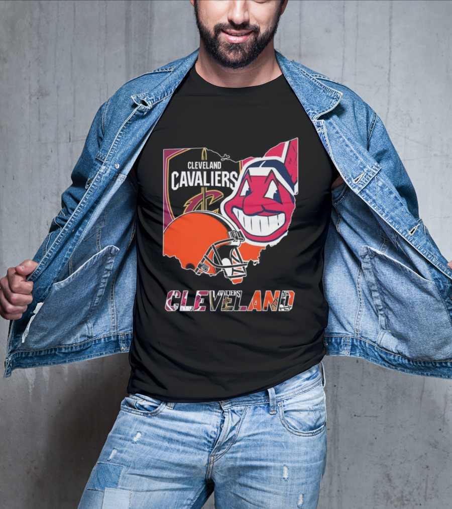 Cleveland Cavaliers Indians Browns Sports Team Fan Gear T-Shirt
