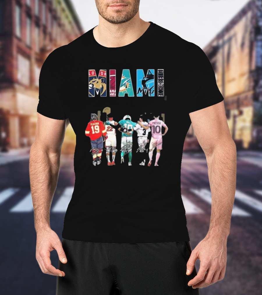 Miami Florida Panthers Heat Dolphins Marlins City Soccer Tee Players T-Shirt