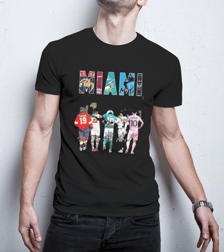 Miami Florida Panthers Heat Dolphins Marlins City Soccer Tee Players T-Shirt