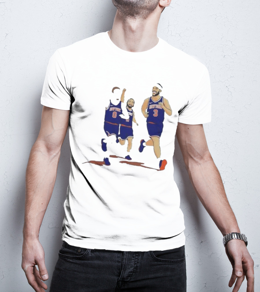 New York Knicks Donte DiVincenzo Jalen Brunson Josh Hart Villanova Basketball Team Players T-Shirt