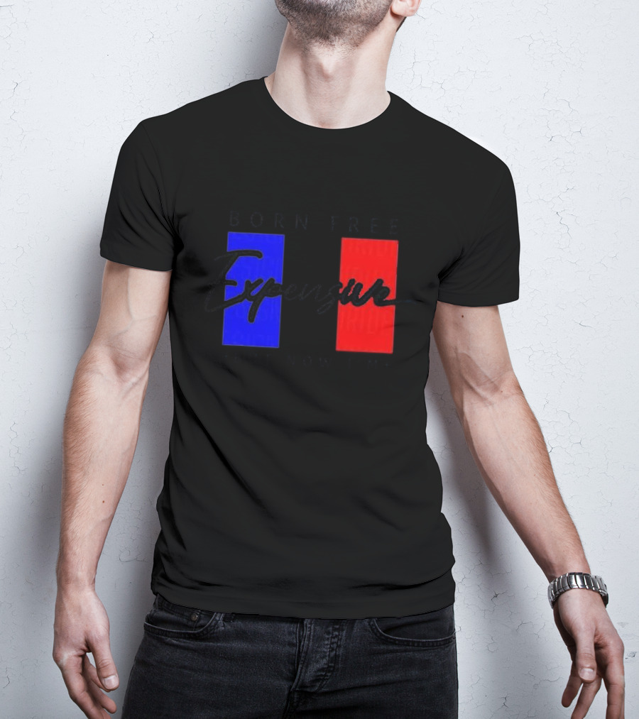 Born Free But Now I'm Expensive Red And Blue Blocks T-Shirt