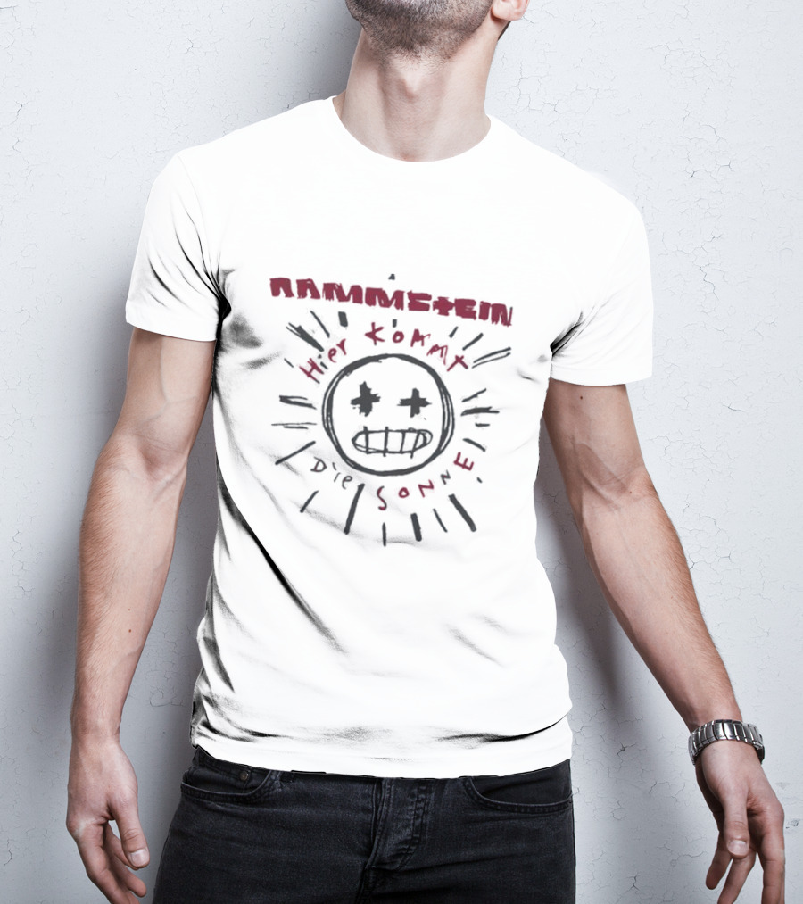 Rammstein Hier Kommt Die Sonne Smiley Face Sunburst T-Shirt
