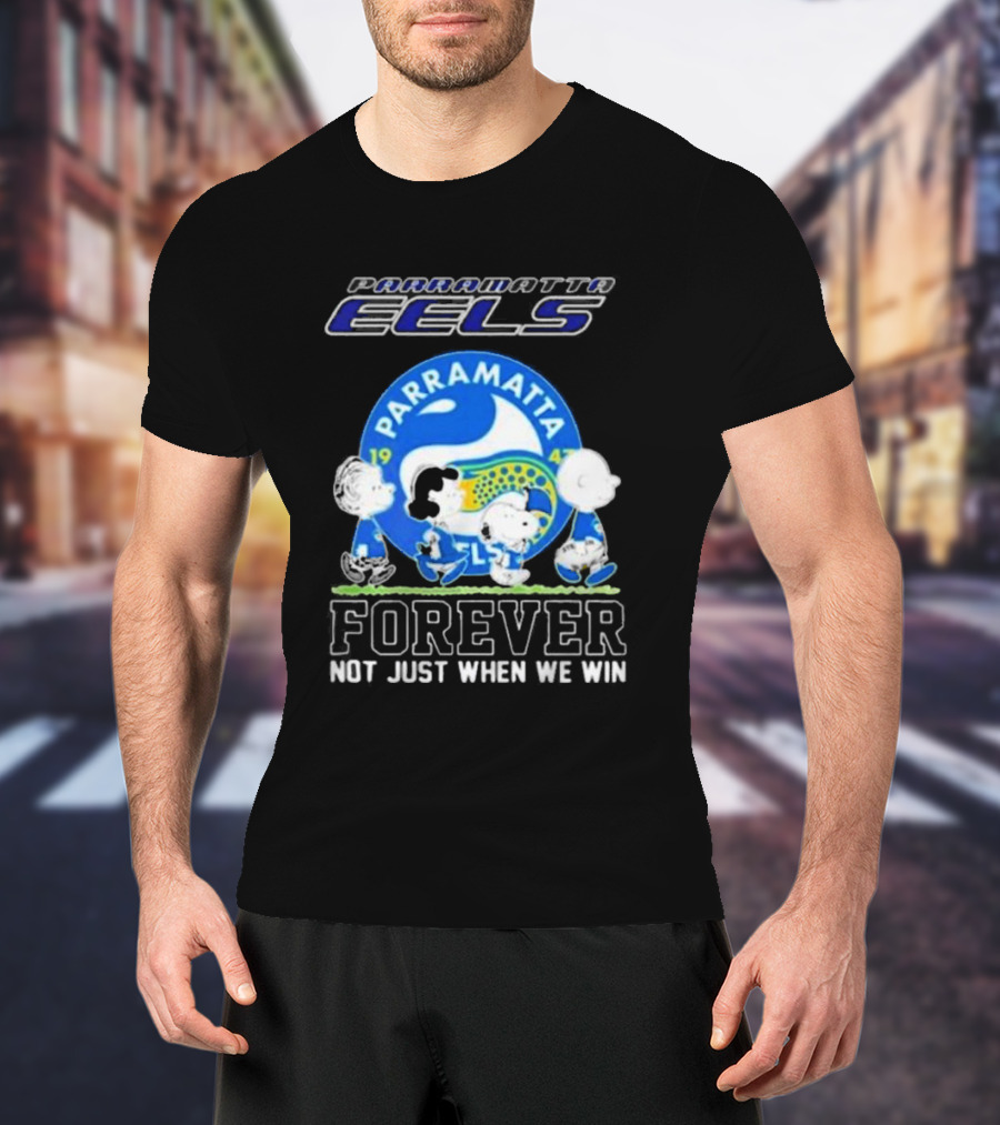 Parramatta Eels Peanuts Characters Walking Forever Not Just When We Win T-Shirt
