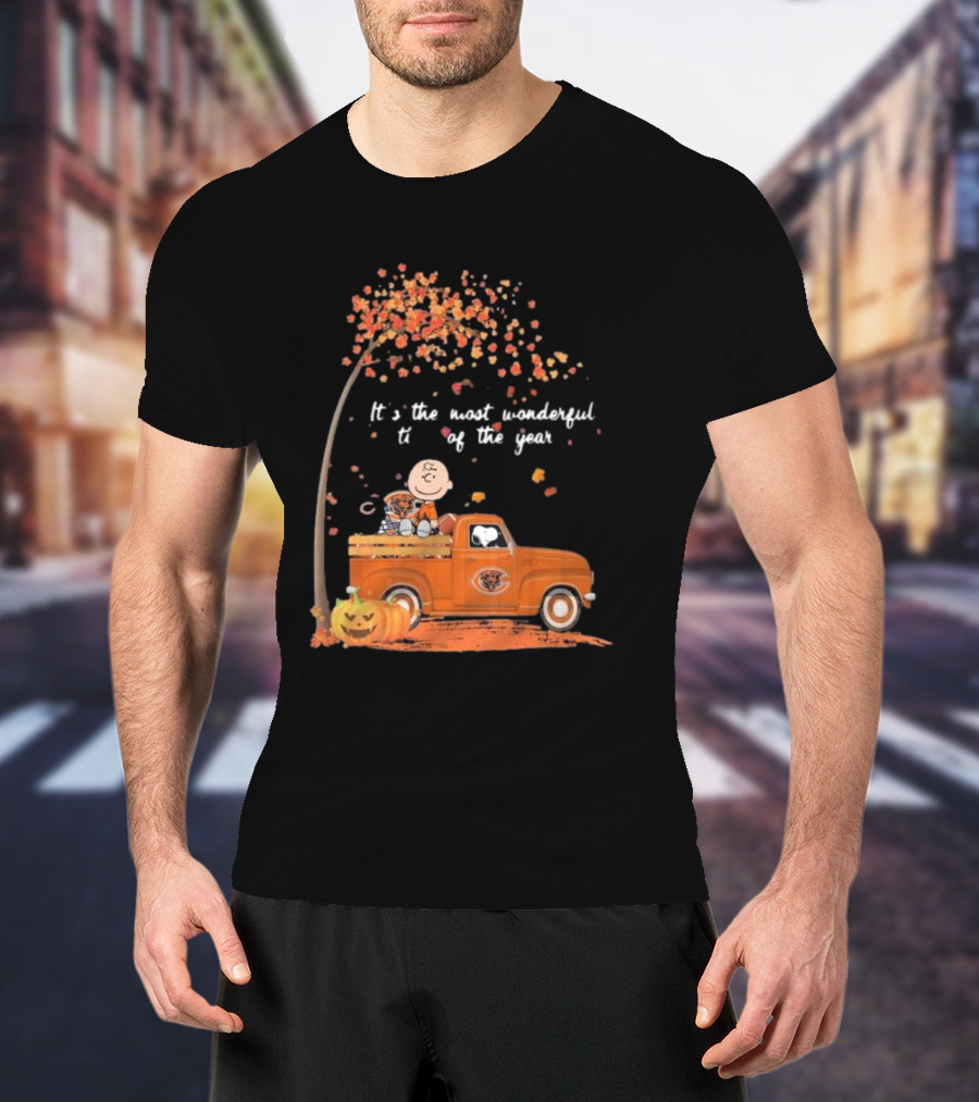 Charlie Brown Snoopy Chicago Bears Wonderful Time Of The Year T-Shirt