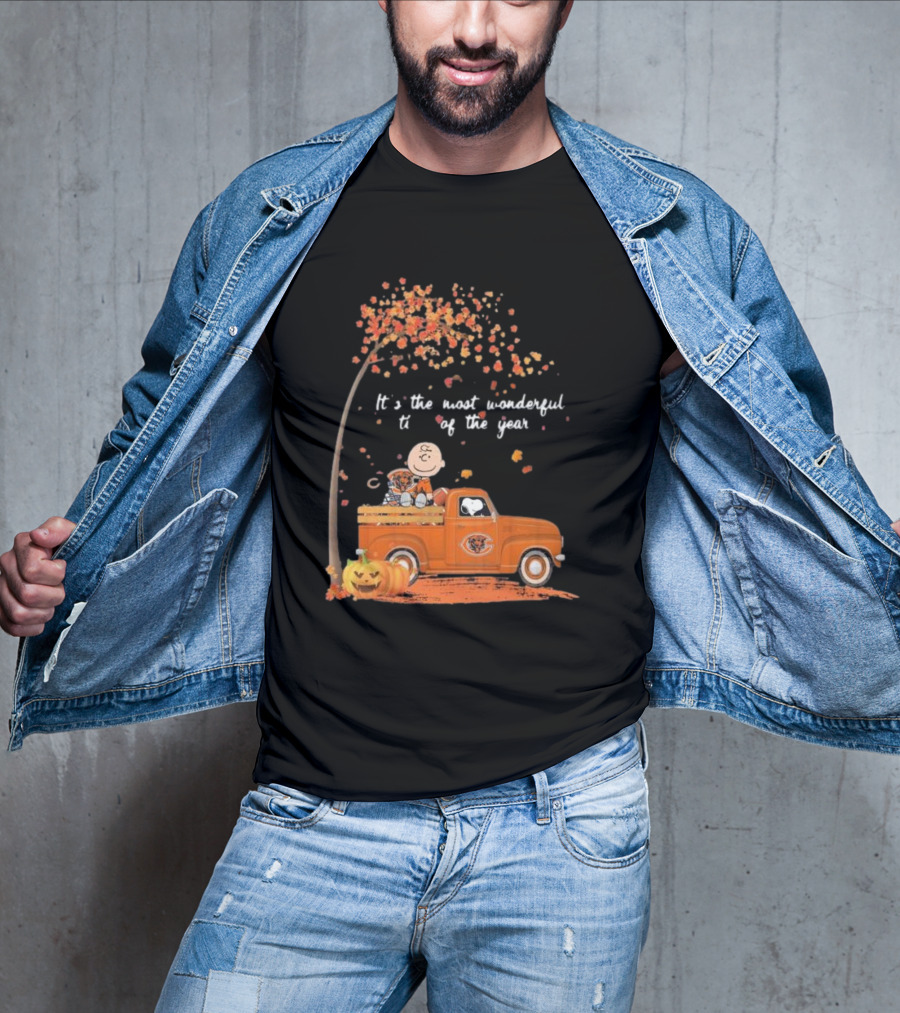 Charlie Brown Snoopy Chicago Bears Wonderful Time Of The Year T-Shirt