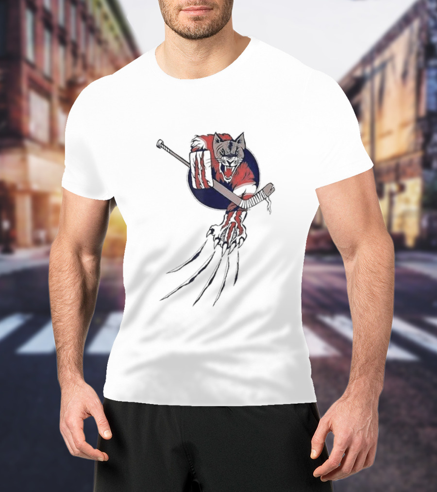 Player Goalie Beast Ice Panther Cat Cougar Hockey Claws T-Shirt