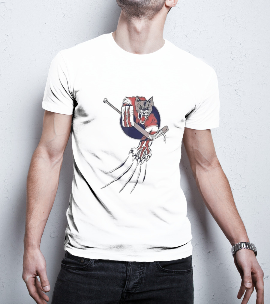 Player Goalie Beast Ice Panther Cat Cougar Hockey Claws T-Shirt