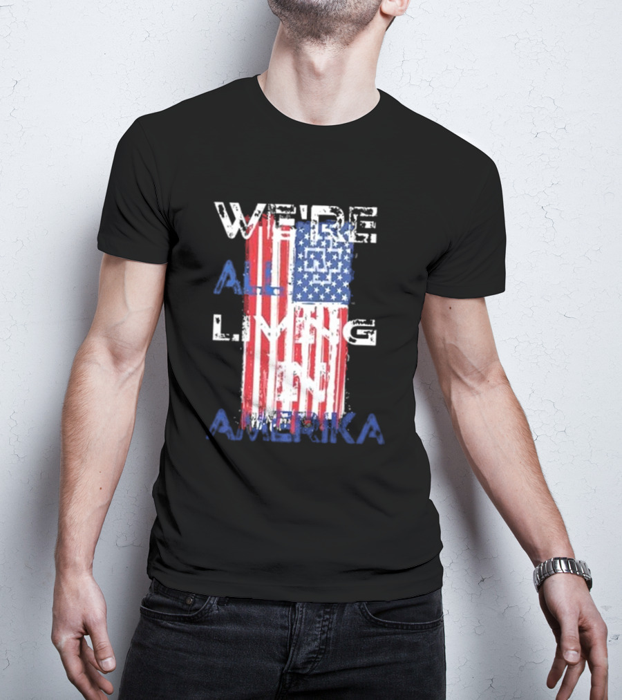 Rammstein Band We’re All Living In Amerika American Flag T-Shirt