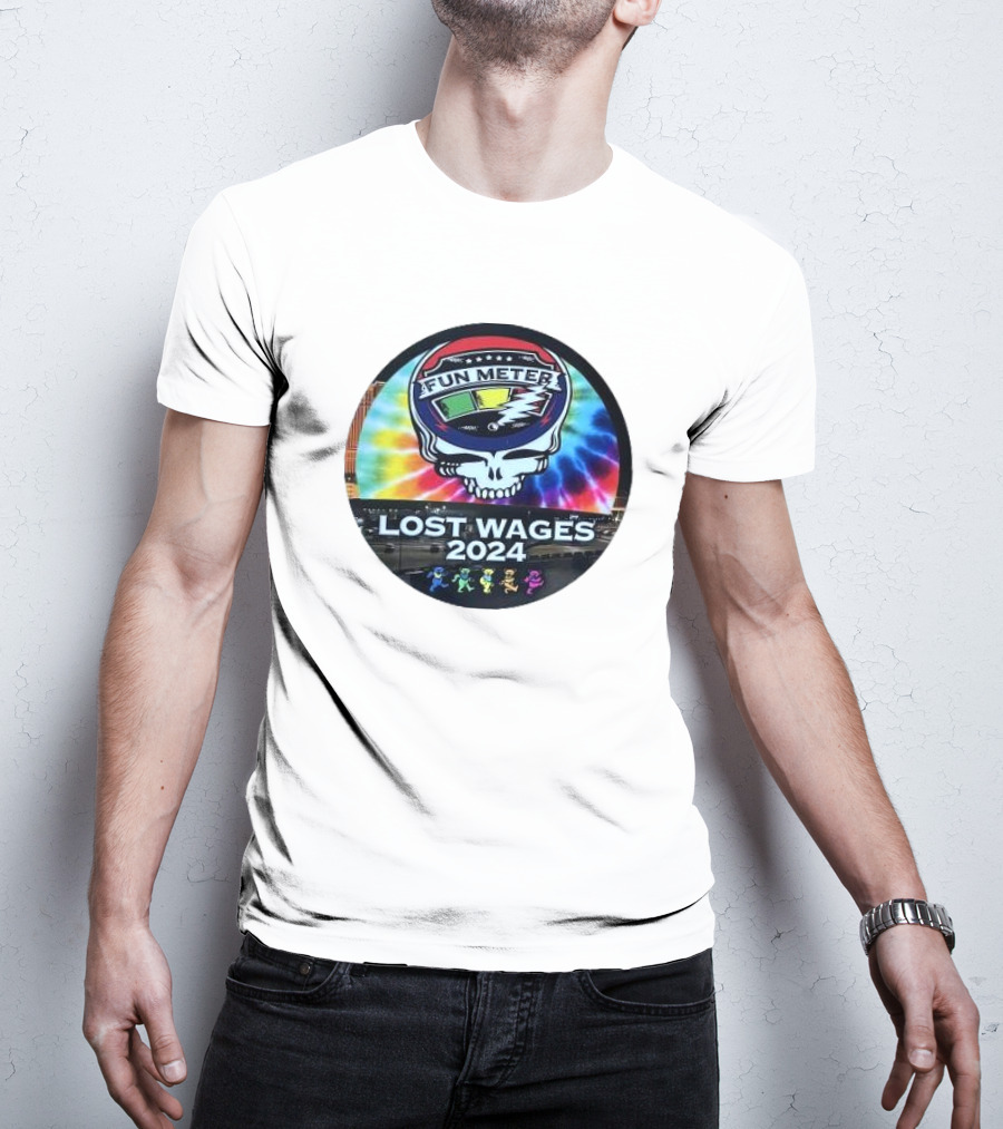 Grateful Dead Tie-Dye Fun Meter Skull Lost Wages T-Shirt