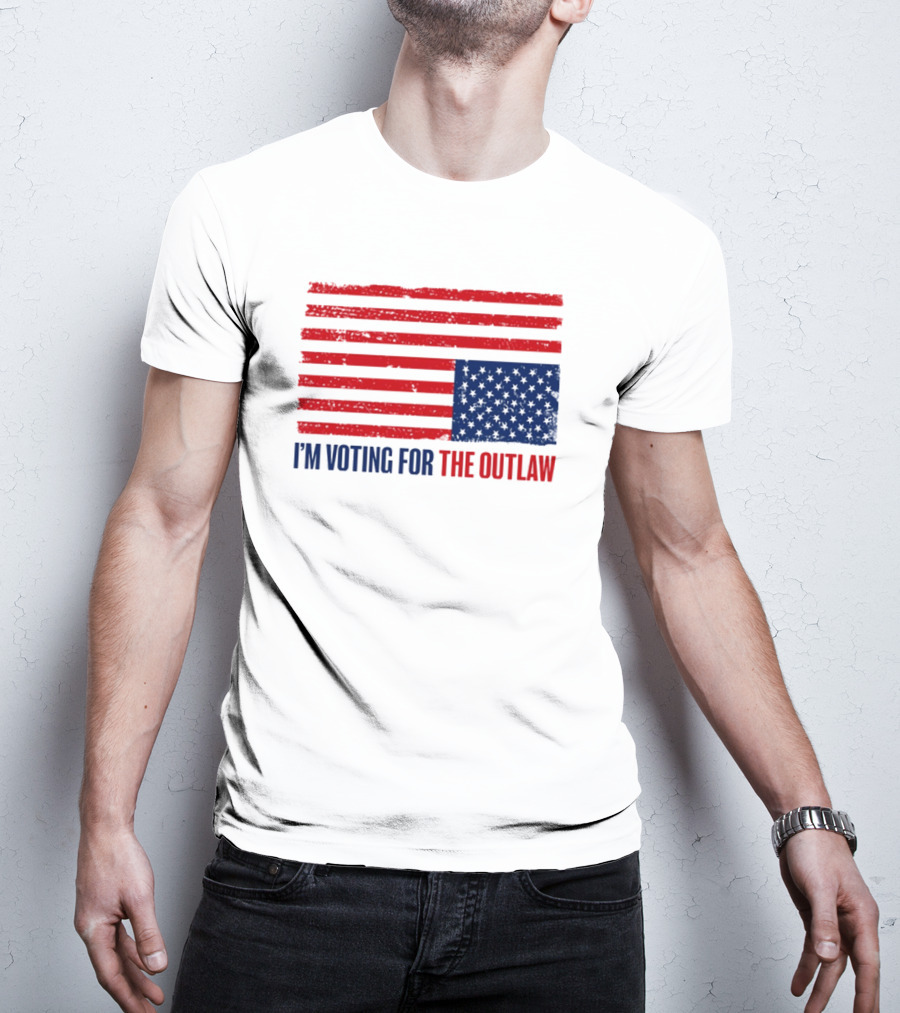 I’m Voting For The Outlaw Distressed American Flag T-Shirt