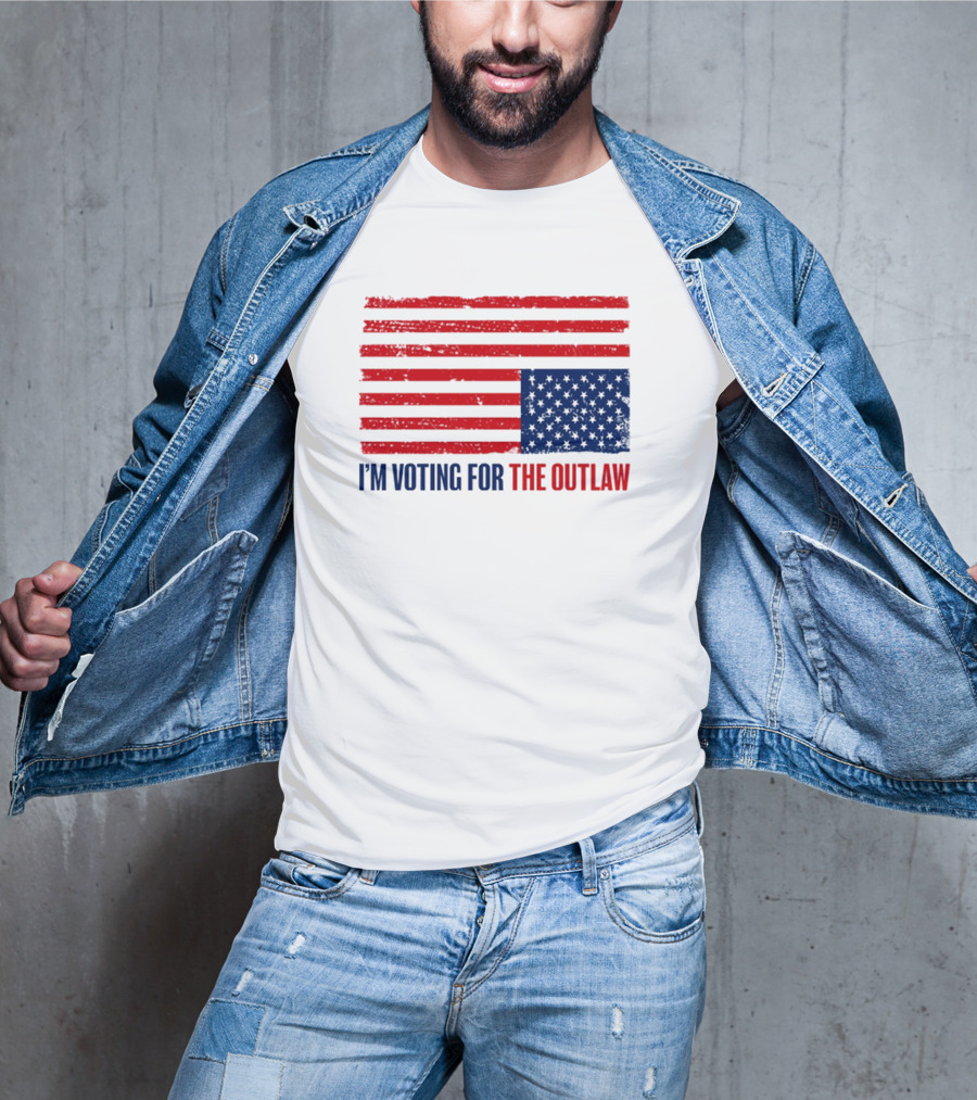 I’m Voting For The Outlaw Distressed American Flag T-Shirt