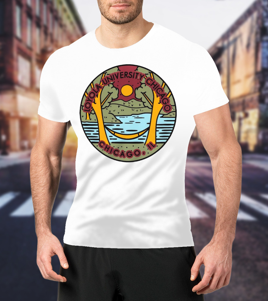 Loyola University Chicago IL Scenic Landscape Ramblers Comfort Colors T-Shirt
