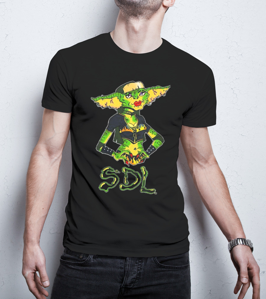 Steph De Lander SDL Gremlin Character In Punk T-Shirt