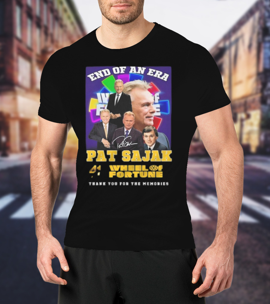 End Of An Era Pat Sajak 41 Wheel Of Fortune Thank You For The Memories T-Shirt
