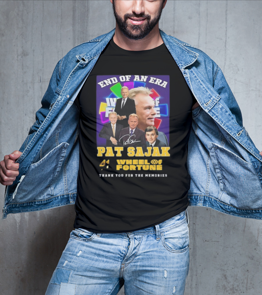 End Of An Era Pat Sajak 41 Wheel Of Fortune Thank You For The Memories T-Shirt