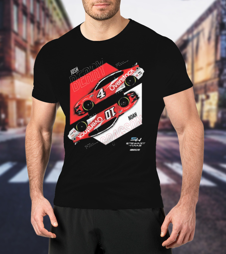 Josh Berry Noah Gragson Overstock Stewart-Haas Racing Car Designs NASCAR T-Shirt