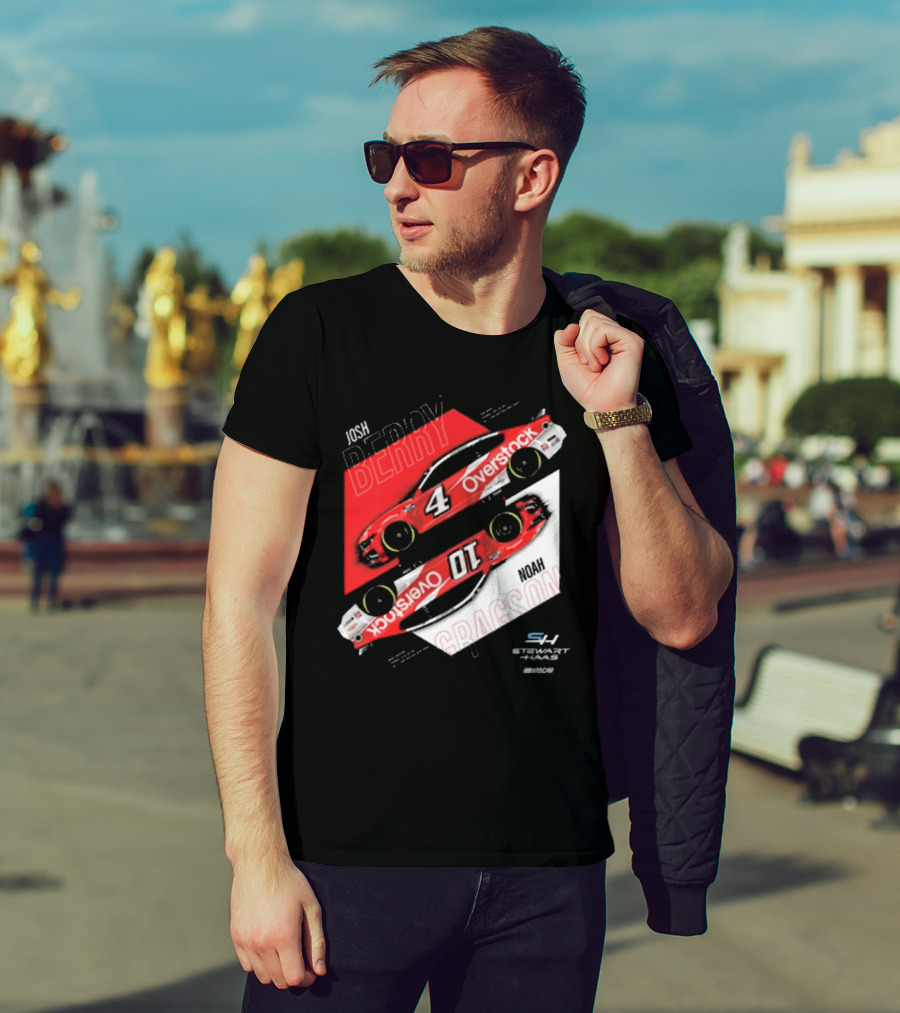Josh Berry Noah Gragson Overstock Stewart-Haas Racing Car Designs NASCAR T-Shirt