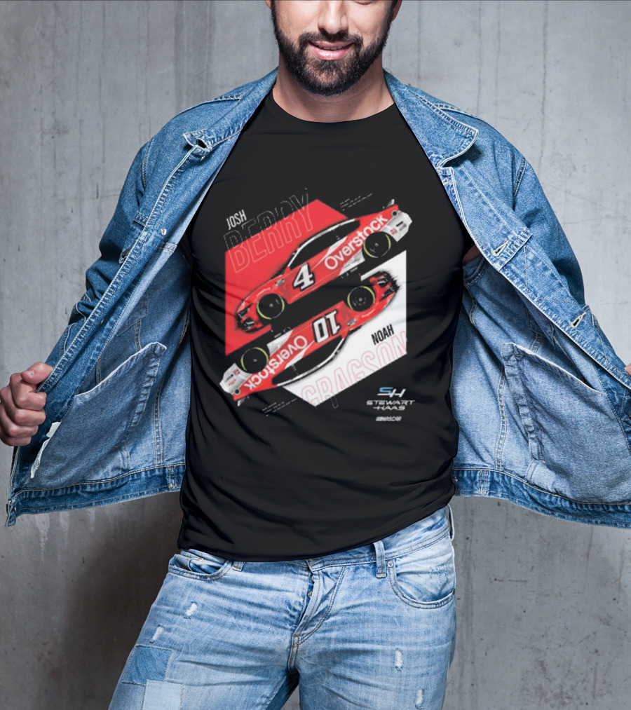 Josh Berry Noah Gragson Overstock Stewart-Haas Racing Car Designs NASCAR T-Shirt