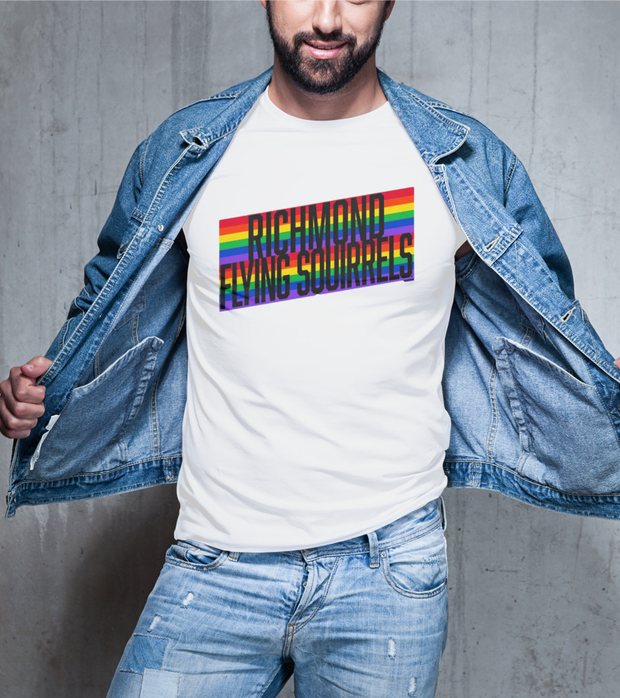 Richmond Flying Squirrels Pride Rainbow Stow T-Shirt
