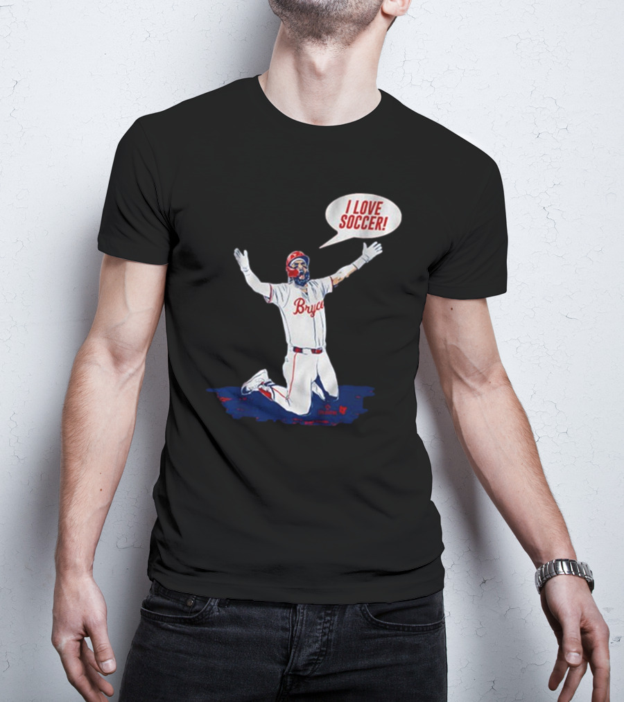 Bryce Harper I Love Soccer Celebration Player Kneeling On Ground T-Shirt