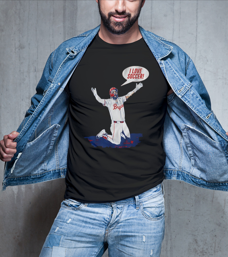 Bryce Harper I Love Soccer Celebration Player Kneeling On Ground T-Shirt