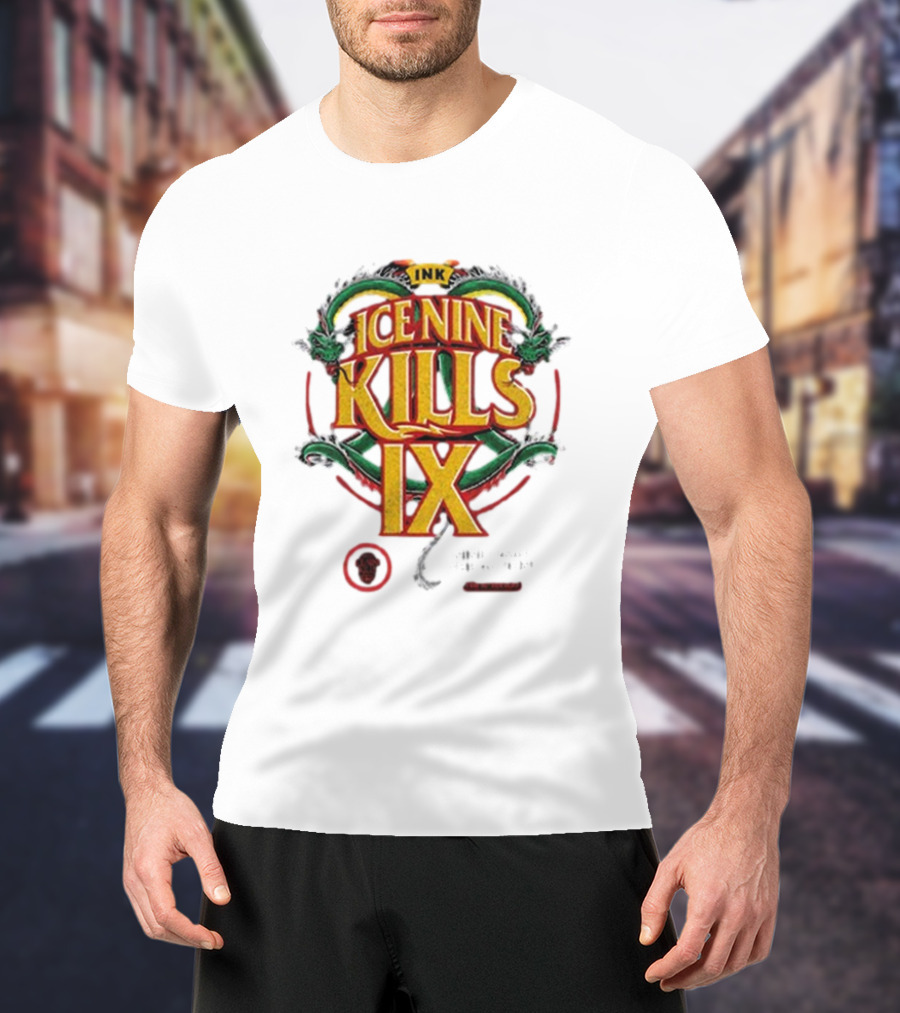 Ice Nine Kills IX Double Dragon Nine Times The Action INK Horror Inked T-Shirt